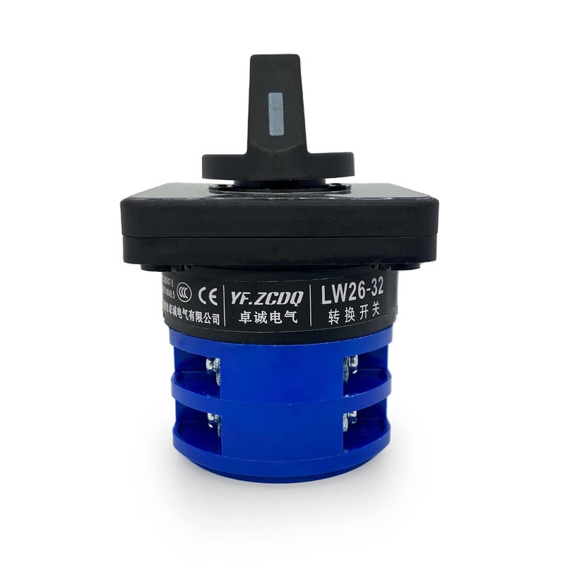 LEPEVNEY مفتاح تحويل دوار عالمي مع مفاتيح قفل 2 وضعيات 8 أطراف، LW26-32 C04/2 660V 32A أسود أزرق - Image 5